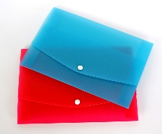 Classeur documents en plastique avec fermeture pression